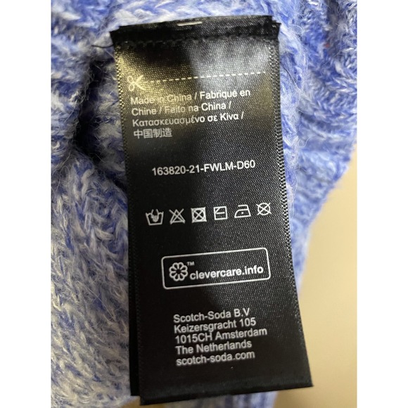 Scotch & Soda Loose Fit Crew Neck Pullover Sweater Blue - Picture 5 of 5